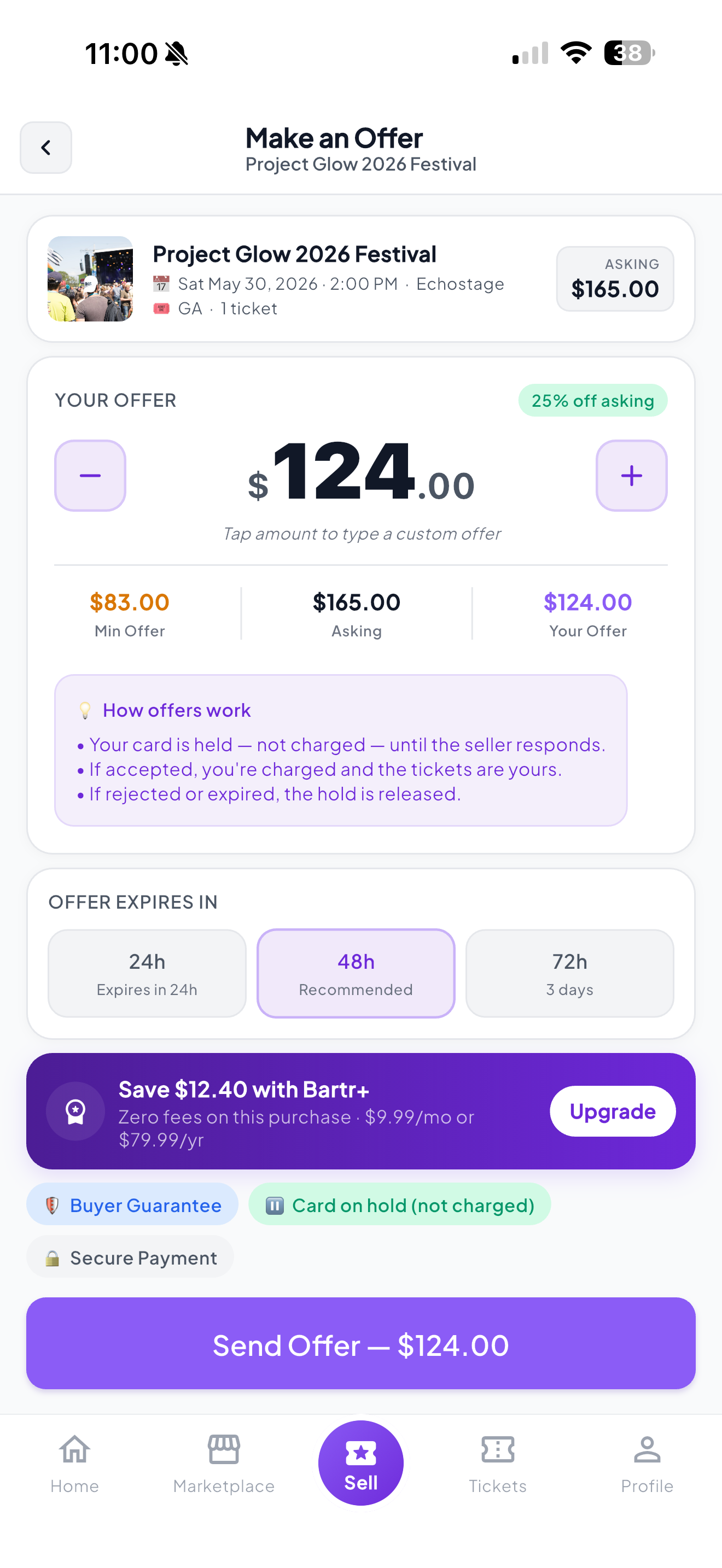 Name your price on Bartr